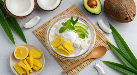 Refreshing Tropical Coconut Avocado Jackfruit Dessert Recipe