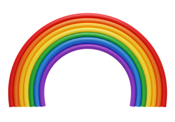 Vibrant Rainbow Arc isolated on transparent baackground