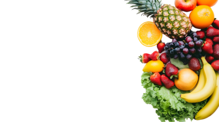 Assortment of Fresh and Colorful Fruits on a Black Background, Health and Diet