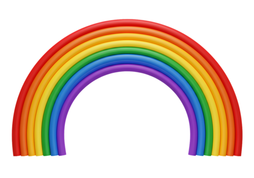 Vibrant Rainbow Arc isolated on transparent baackground