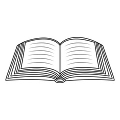 Open book. Doodle line vector illustration