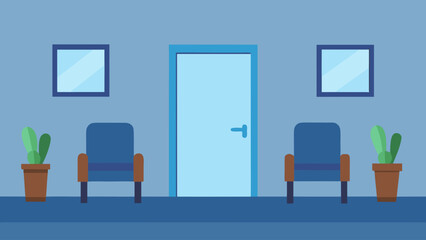 Empty room interior design with two chairs, a table, and a window