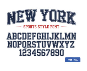 Vintage College Sport Letterman Font vector