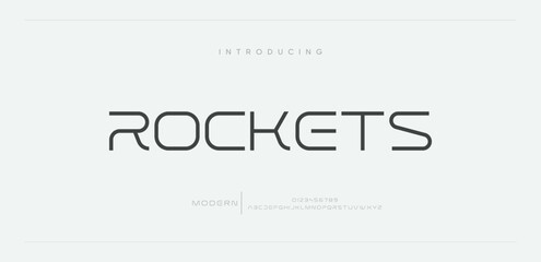 Rockerts alphabet, wide bold font for powerful dynamic lettering, swift automotive logo, energetic daring headline, car racing branding. Vector typeset