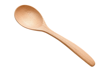 Simple wooden spoon isolated on black offers a clean, natural aesthetic for culinary or crafting concepts with warmth and organic appeal, transparent background. Ai Generated Images
