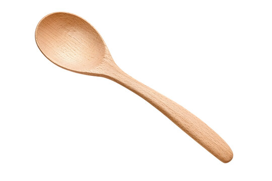 Simple wooden spoon isolated on black offers a clean, natural aesthetic for culinary or crafting concepts with warmth and organic appeal, transparent background. Ai Generated Images