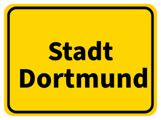 Illustration eines Stadteingangsschildes von der Stadt Dortmund