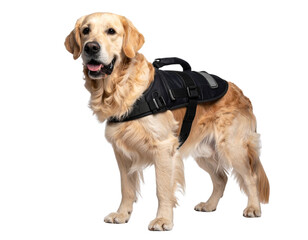 Golden Retriever in Guide Dog Harness &ndash; Service Animal