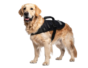 Golden Retriever in Guide Dog Harness – Service Animal