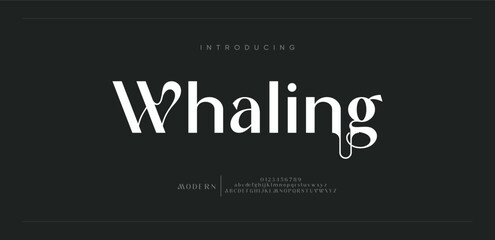 Whaling Luxury serif font in modern style. Elegant wedding alphabet letters font and number. Typography Luxury classic lettering serif fonts decorative vintage retro logo