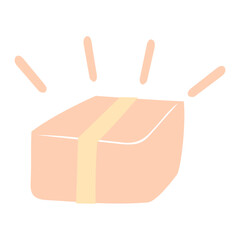 かわいい手書きの段ボールの荷物のイラスト