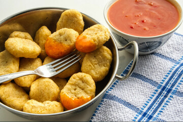 chicken nuggets with sauce