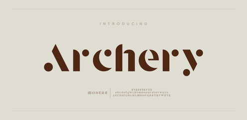 Archery  Luxury font alphabet logo. Typography beautiful fashion elegant classic letters serif italic fonts decorative wedding vintage blossom logos. vector illustration