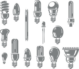 Electric Tools Vector Set – Screwdriver, Drill, Bolt Gun, Power Equipment, Gray Monochrome, Home Repair, Maintenance