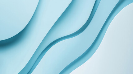 Blue abstract wavy wallpaper. Modern curvy background with shadows. Generative ai
