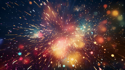 confetti or fireworks, joyful and festive mood