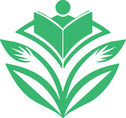  Green Abstract Leaf Symbol – Eco Logo Vector, Nature Emblem, Organic Growth, Environmental Icon, Simple Flat Design