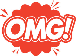 OMG Comic Text Bubble – Red Pop Art Style Expression Vector