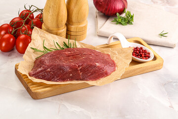 Raw beef meat uncocked steak
