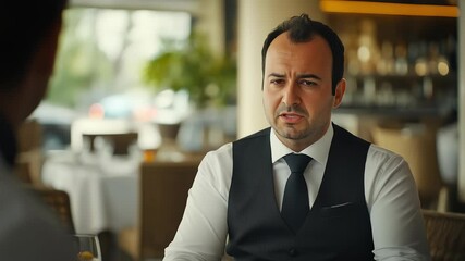 Business People Meeting at Restaurant Focused on Communication - Powered by Adobe