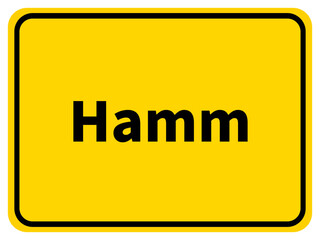 Illustration eines Stadteingangsschildes von der Stadt Hamm