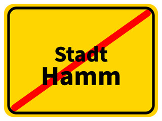 Illustration eines Stadtausgangsschildes von der Stadt Hamm