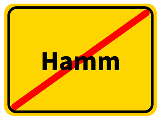 Illustration eines Stadtausgangsschildes von der Stadt Hamm