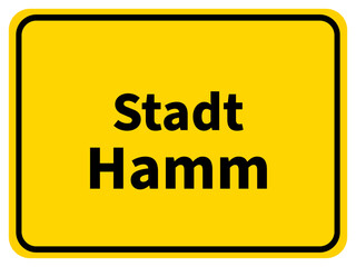 Illustration eines Stadteingangsschildes von der Stadt Hamm