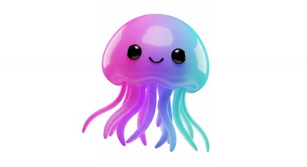 Colorful cartoon jellyfish illustration