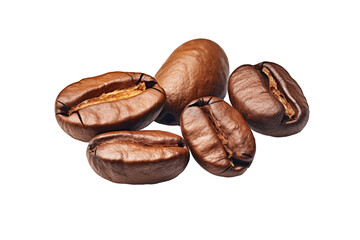 Obraz premium Coffee beans isolated on transparent background.