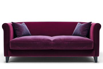 Close-up modern minimal sofa. Clean lines, simple design. Interior, furniture detail.