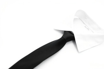 White shirt, black tie. Casual business style. Simple, professional, modern look.