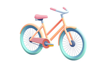 Fototapeta premium Three-dimensional bicycle, isolated on transparent background.
