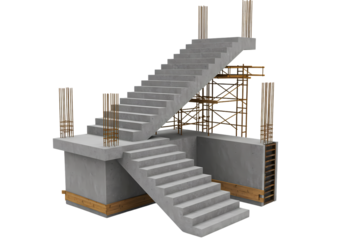 Concrete Ascent A Study in Architectural Construction isolated on transparent baackground