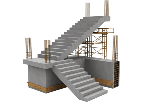 Concrete Ascent A Study in Architectural Construction isolated on transparent baackground - Powered by Adobe