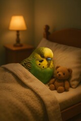 Bedtime Bliss with a Budgie and Teddy