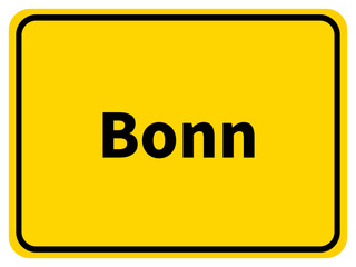 Illustration eines Stadteingangsschildes von der Stadt Bonn