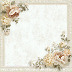A white frame with a flowery border