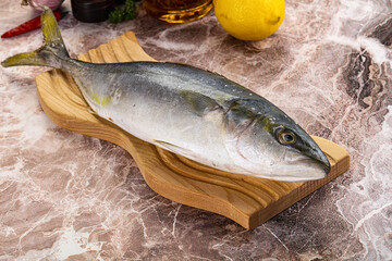 Raw Japanese Amberjack for cooking