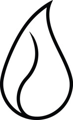 Simple black outline of a single leaf with a central vein on a white background