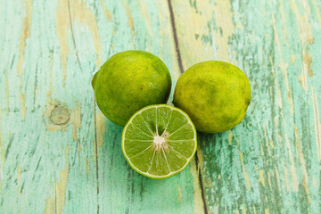 Fresh sour green lime fruit