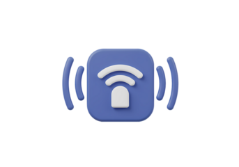Wireless Signal Indicator A 3D Render isolated on transparent baackground