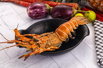 Luxury expensive boiled spiny lobster