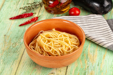 Italian pasta spaghetti with oil