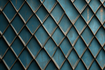 Repeating diamond pattern in various shades of blue creates a captivating visual texture and depth in a stylish design setting