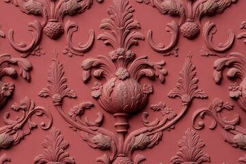 Repeating floral pattern creates a soft crimson ambiance perfect for interior design accents and artistic inspiration