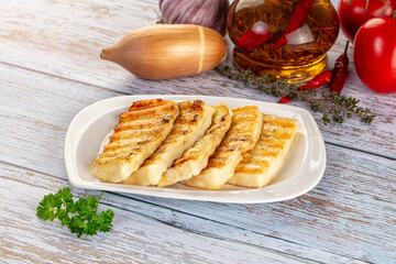 Greek traditional grilled halloumi cheese