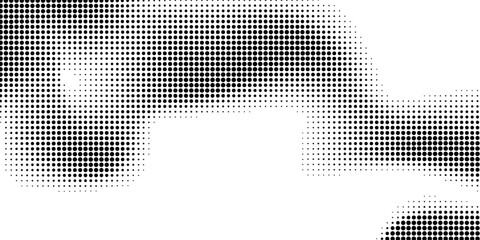 Abstract Black Halftone Gradient Background with Soft Pixelated Dot Texture.