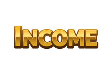 Golden Embossed Income  A WealthInspired Text Graphic isolated on transparent baackground