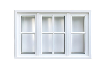 Obraz premium Classic white window with three panes isolated against a black background